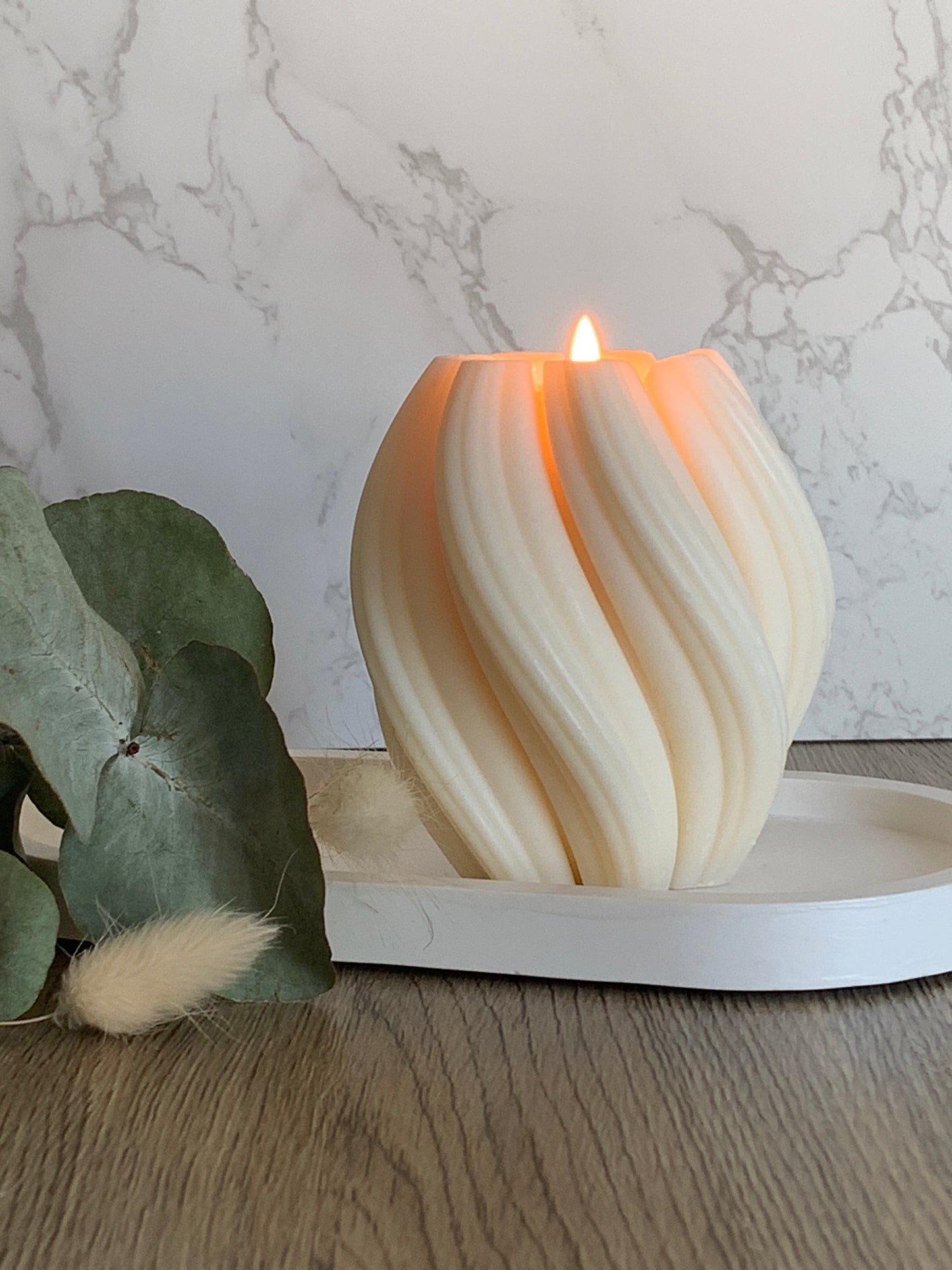 Skulptur Kerze Wave